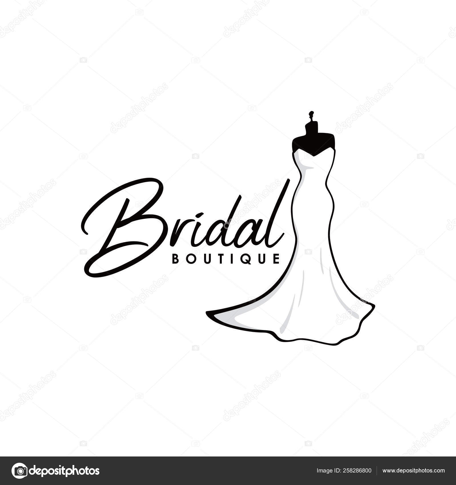Monochrome Bridal Boutique Logo Sign Icon Mannequin Fashion