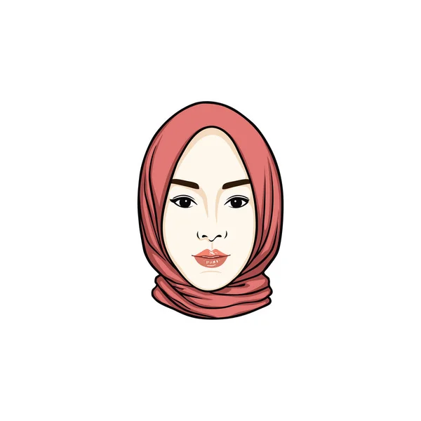 美丽的时尚 Hijab 女孩徽标 矢量设计 — 图库矢量图片