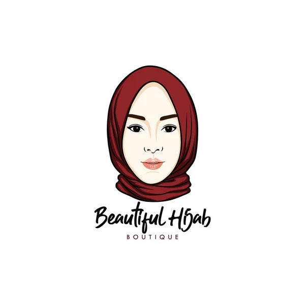 Indah Stylish Hijab Girl Logo Brand Vector Design Icon Sign - Stok Vektor