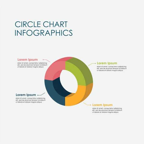 Gráfico Círculo Gráfico Tortas Elementos Infográficos Vector Flat Design Cor — Vetor de Stock