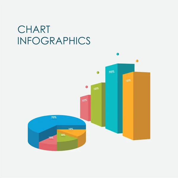 条形图 饼图信息图元素 矢量平面设计 图标全彩色 — 图库矢量图片