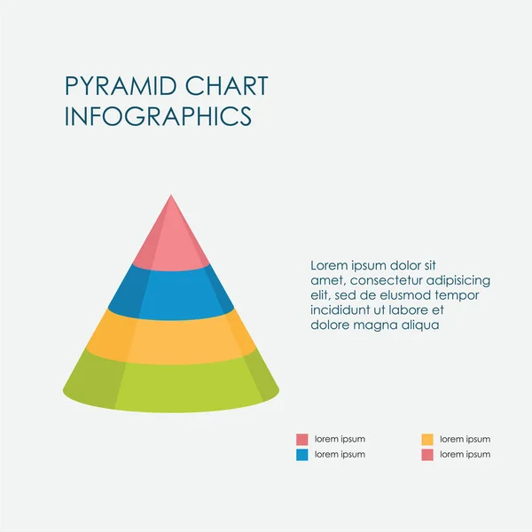 Gráfico Pirâmide Infográficos Elementos Vector Flat Design Sign Icon Full — Vetor de Stock