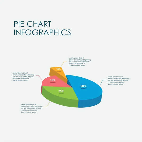 Circle Chart Pie Chart Infographics Elements Vector Flat Design Full — Stock Vector