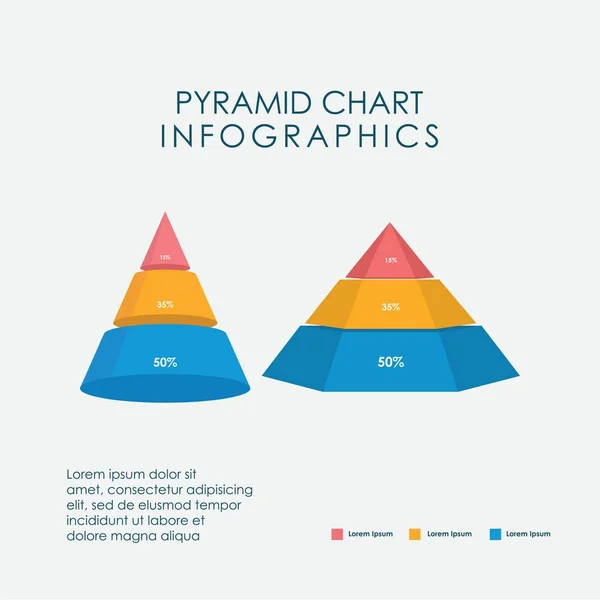 Инфографика Пирамиды Элементы Векторный Плоский Дизайн Набор Знак Иконка Цветной — стоковый вектор