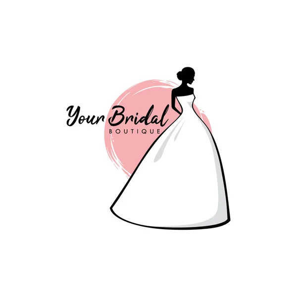 Monochromatyczne Logo Butikowe Ślubne Znak Ikona Manekin Moda Piękna Panna — Wektor stockowy