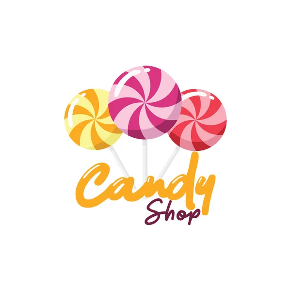 Sweet Candy Shop Logo Zeichen Icon Vektordesign Vorlage — Stockvektor