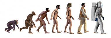 insan evrimi, 3d illüstrasyon