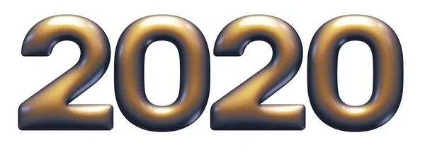 Bronze Metallic Alphabet Neujahr 2020 Illustration — Stockfoto