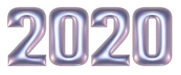 Metallic Alphabet New Year 2020 Illustration — Stock Photo, Image