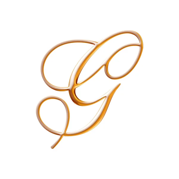 Golden Alphabet Embossed Capital Letter Illustration — Stock Photo, Image