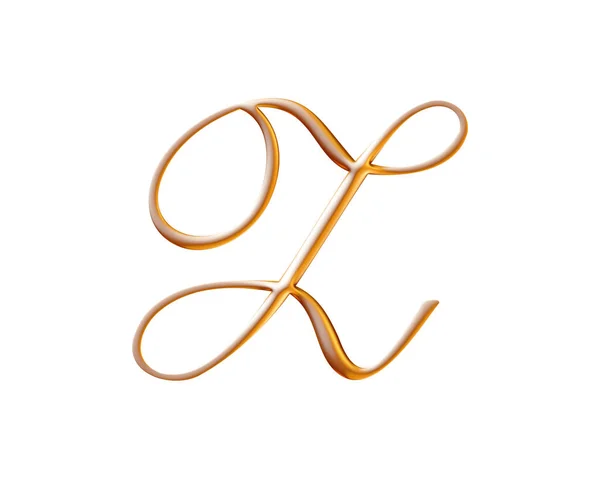 Alfabeto Dourado Letra Relevo Ilustração Maiúscula — Fotografia de Stock