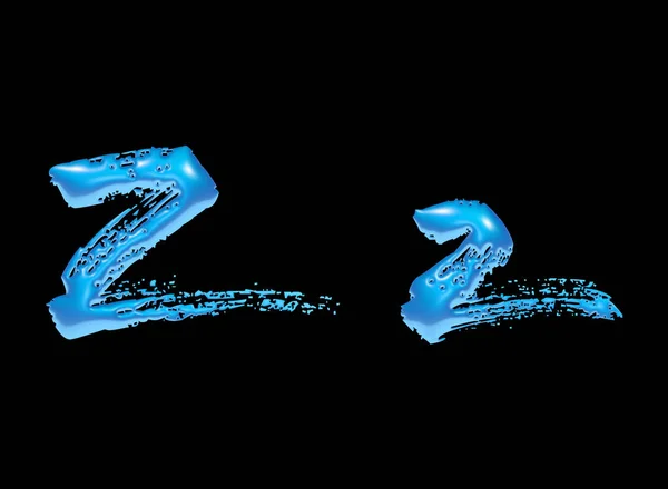 3D水のアルファベット 文字Z 大文字と小文字 3Dイラスト — ストック写真