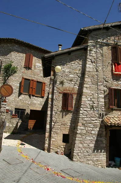 Ein Spaziergang Durch Die Straßen Von Giano Dell Umbria — Stockfoto