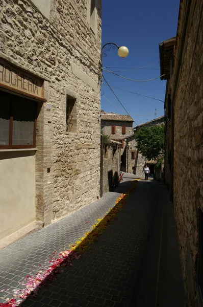 Wandelen Door Straten Van Giano Dell Umbria — Stockfoto