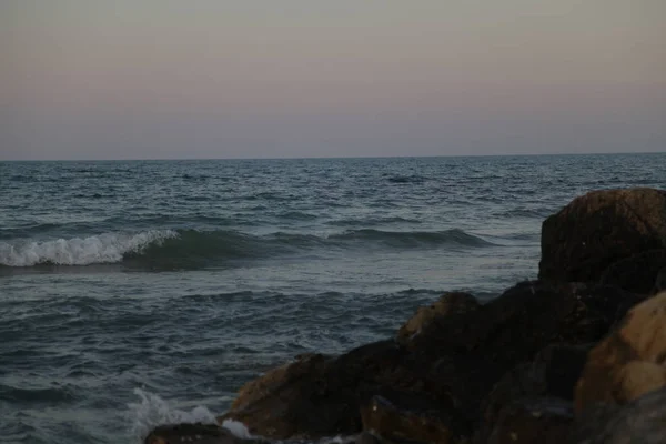 Tramonto Sulla Spiaggia Roseto Degli Abruzzi — Foto Stock