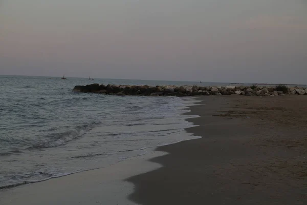 Sunset Beach Roseto Degli Abruzzi — Stock Photo, Image