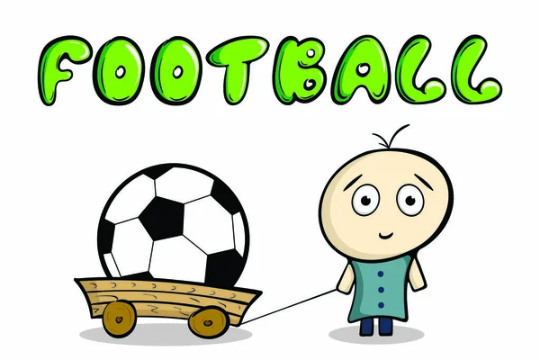 Çocuk ve futbol — Stok Vektör