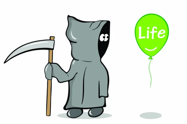 Ölüm ve balon yaşamı — Stok Vektör