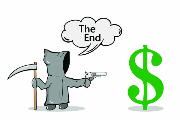 Dood en dollarteken — Stockvector