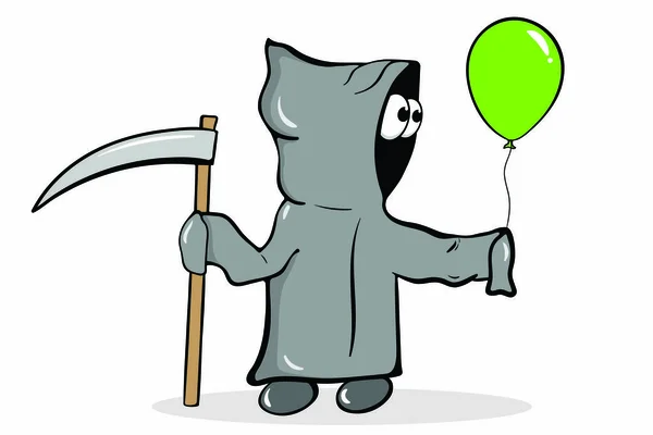 死亡和绿色气球 — 图库矢量图片