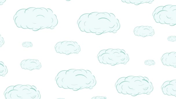 Cartoon Animation Clouds Floating Sky — Stock Video