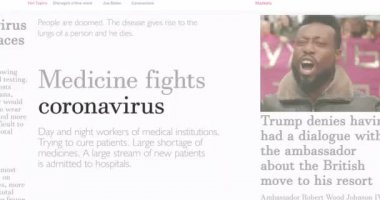 Coronavirus manşetleri. Covid-19 kapsama alanı. Salgın korona virüsü. Dünya salgını