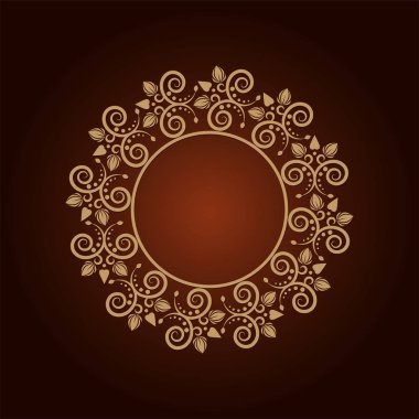 Dekoratif yuvarlak çerçeve çiçek süsleme ile tasarımı için. Bir şablon baskı kartpostallar, davetiyeler, kitaplar, tekstil, gravür, ahşap mobilyalar, sıcak dövme. Vektör.