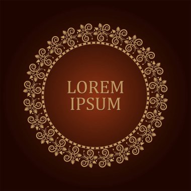 Dekoratif yuvarlak çerçeve çiçek süsleme ile tasarımı için. Bir şablon baskı kartpostallar, davetiyeler, kitaplar, tekstil, gravür, ahşap mobilyalar, sıcak dövme. Vektör.