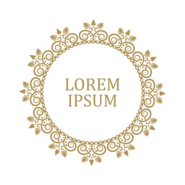 Dekoratif yuvarlak çerçeve çiçek süsleme ile tasarımı için. Bir şablon baskı kartpostallar, davetiyeler, kitaplar, tekstil, gravür, ahşap mobilyalar, sıcak dövme. Vektör.