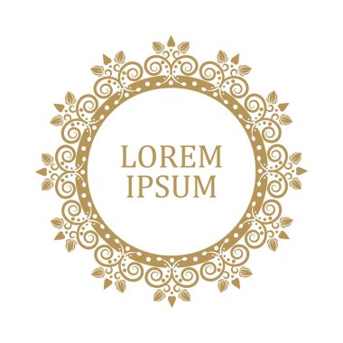 Dekoratif yuvarlak çerçeve çiçek süsleme ile tasarımı için. Bir şablon baskı kartpostallar, davetiyeler, kitaplar, tekstil, gravür, ahşap mobilyalar, sıcak dövme. Vektör.