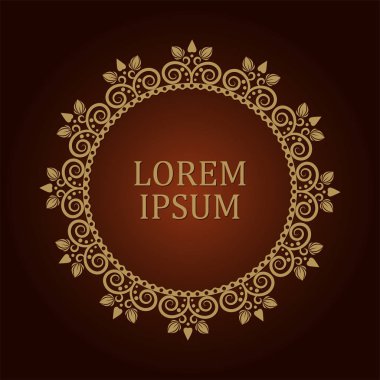 Dekoratif yuvarlak çerçeve çiçek süsleme ile tasarımı için. Bir şablon baskı kartpostallar, davetiyeler, kitaplar, tekstil, gravür, ahşap mobilyalar, sıcak dövme. Vektör.