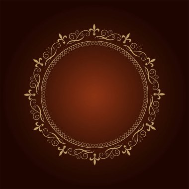 Dekoratif yuvarlak çerçeve çiçek süsleme ile tasarımı için. Bir şablon baskı kartpostallar, davetiyeler, kitaplar, tekstil, gravür, ahşap mobilyalar, sıcak dövme. Vektör.