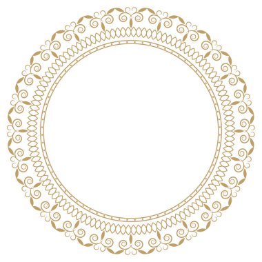 Dekoratif yuvarlak çerçeve çiçek süsleme ile tasarımı için. Bir şablon baskı kartpostallar, davetiyeler, kitaplar, tekstil, gravür, ahşap mobilyalar, sıcak dövme. Vektör.