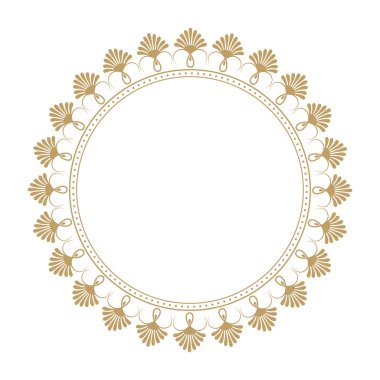 Dekoratif yuvarlak çerçeve çiçek süsleme ile tasarımı için. Bir şablon baskı kartpostallar, davetiyeler, kitaplar, tekstil, gravür, ahşap mobilyalar, sıcak dövme. Vektör.