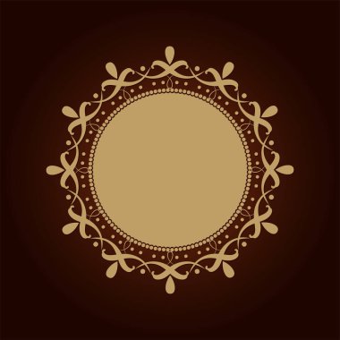 Dekoratif yuvarlak çerçeve çiçek süsleme ile tasarımı için. Bir şablon baskı kartpostallar, davetiyeler, kitaplar, tekstil, gravür, ahşap mobilyalar, sıcak dövme. Vektör.