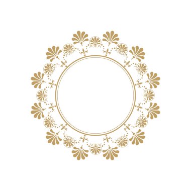 Dekoratif yuvarlak çerçeve çiçek süsleme ile tasarımı için. Bir şablon baskı kartpostallar, davetiyeler, kitaplar, tekstil, gravür, ahşap mobilyalar, sıcak dövme. Vektör.