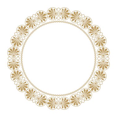 Dekoratif yuvarlak çerçeve çiçek süsleme ile tasarımı için. Bir şablon baskı kartpostallar, davetiyeler, kitaplar, tekstil, gravür, ahşap mobilyalar, sıcak dövme. Vektör.