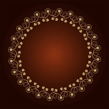 ecorative yuvarlak çerçeve çiçek süsleme ile tasarımı için. Bir şablon baskı kartpostallar, davetiyeler, kitaplar, tekstil, gravür, ahşap mobilyalar, sıcak dövme. Vektör.