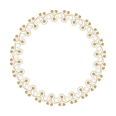 Dekoratif yuvarlak çerçeve çiçek süsleme ile tasarımı için. Bir şablon baskı kartpostallar, davetiyeler, kitaplar, tekstil, gravür, ahşap mobilyalar, sıcak dövme. Vektör.