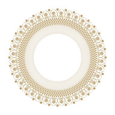 Dekoratif yuvarlak çerçeve çiçek süsleme ile tasarımı için. Bir şablon baskı kartpostallar, davetiyeler, kitaplar, tekstil, gravür, ahşap mobilyalar, sıcak dövme. Vektör.