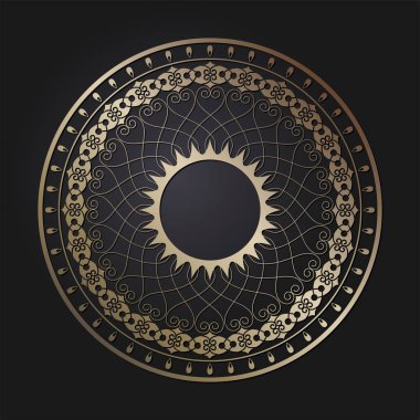 Dekoratif yuvarlak çerçeve çiçek süsleme ile tasarımı için. Bir şablon baskı kartpostallar, davetiyeler, kitaplar, tekstil, gravür, ahşap mobilyalar, sıcak dövme. Vektör.