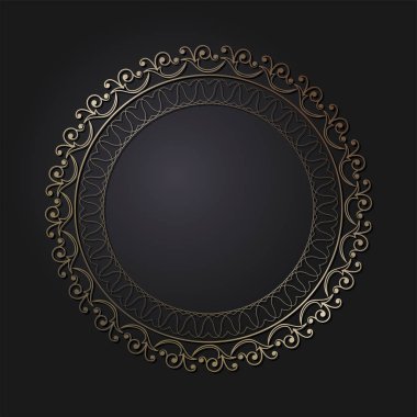 Dekoratif yuvarlak çerçeve çiçek süsleme ile tasarımı için. Bir şablon baskı kartpostallar, davetiyeler, kitaplar, tekstil, gravür, ahşap mobilyalar, sıcak dövme. Vektör.