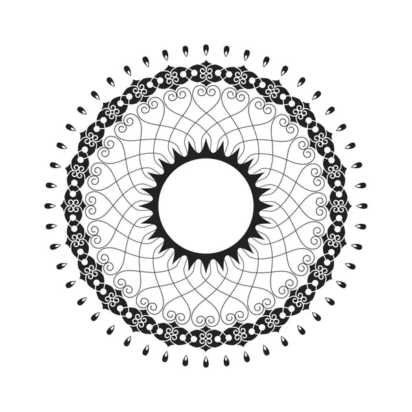 Marco Redondo Decorativo Para Diseño Con Adorno Floral Una Plantilla — Archivo Imágenes Vectoriales