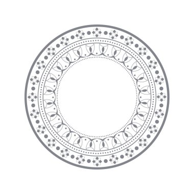 Dekoratif yuvarlak çerçeve çiçek süsleme ile tasarımı için. Bir şablon baskı kartpostallar, davetiyeler, kitaplar, tekstil, gravür, ahşap mobilyalar, sıcak dövme. Vektör.