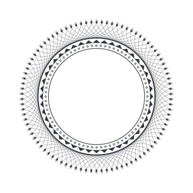 Dekoratif yuvarlak çerçeve çiçek süsleme ile tasarımı için. Bir şablon baskı kartpostallar, davetiyeler, kitaplar, tekstil, gravür, ahşap mobilyalar, sıcak dövme. Vektör.