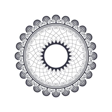 Dekoratif yuvarlak çerçeve çiçek süsleme ile tasarımı için. Bir şablon baskı kartpostallar, davetiyeler, kitaplar, tekstil, gravür, ahşap mobilyalar, sıcak dövme. Vektör.