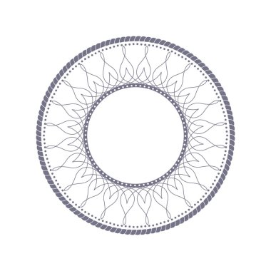 Dekoratif yuvarlak çerçeve çiçek süsleme ile tasarımı için. Bir şablon baskı kartpostallar, davetiyeler, kitaplar, tekstil, gravür, ahşap mobilyalar, sıcak dövme. Vektör.