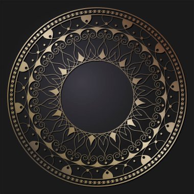 Dekoratif yuvarlak çerçeve çiçek süsleme ile tasarımı için. Bir şablon baskı kartpostallar, davetiyeler, kitaplar, tekstil, gravür, ahşap mobilyalar, sıcak dövme. Vektör.