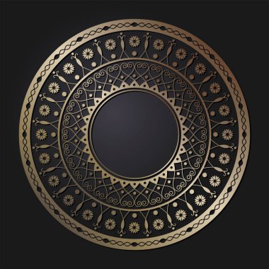 Dekoratif yuvarlak çerçeve çiçek süsleme ile tasarımı için. Bir şablon baskı kartpostallar, davetiyeler, kitaplar, tekstil, gravür, ahşap mobilyalar, sıcak dövme. Vektör.