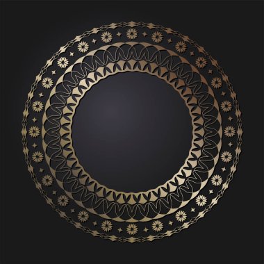 Dekoratif yuvarlak çerçeve çiçek süsleme ile tasarımı için. Bir şablon baskı kartpostallar, davetiyeler, kitaplar, tekstil, gravür, ahşap mobilyalar, sıcak dövme. Vektör.